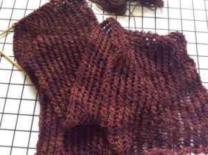 Trellis lace scarf in progress