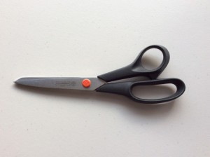 Long shears, for fabric and cutting warps off the loom